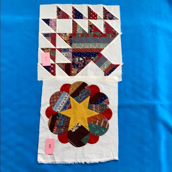 12 Quilt Squares Handmade All Cotton Assorted - Picture 2 of 13